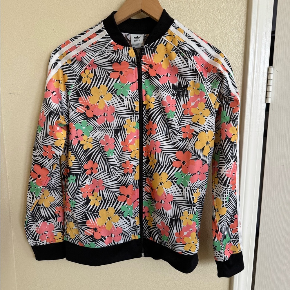 Adidas Black and White Patterned Jacket